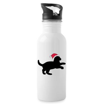 Chaton dans un chapeau de Noël. - Gourde avec paille intégrée - blanc - Droite