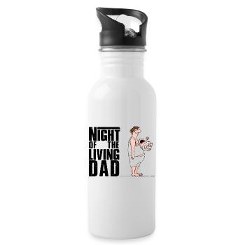Dad of the year: Night of the living DAD - Trinkflasche mit integriertem Trinkhalm - Weiß - Rechts