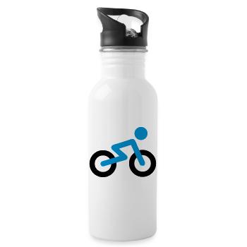 Bicyclette - Gourde avec paille intégrée - blanc - Droite