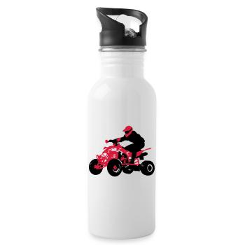 Quad - Trinkflasche mit integriertem Trinkhalm - Weiß - Rechts