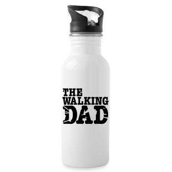 the walking dad - Water bottle with straw - white - Right