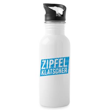 Zipfelklatscher - Merch - Trinkflasche mit integriertem Trinkhalm - Weiß - Rechts