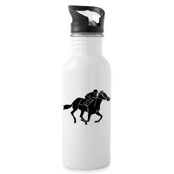 Equestrian - gallop races - Water bottle with straw - white - Right