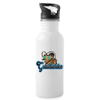 Graubünden Capricorn Style - Water bottle with straw - white - Right