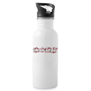"Köln" Rot-Weiss [Graffiti Treat] - Trinkflasche mit integriertem Trinkhalm - Weiß - Rechts