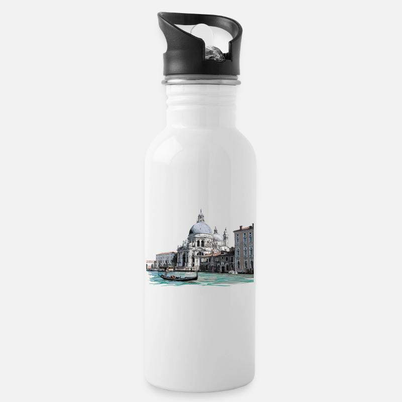 Venise - Gourde avec paille intégrée - blanc