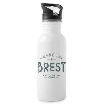 MADE IN BREST cadeau pour les bretons - Gourde avec paille intégrée - blanc - Droite