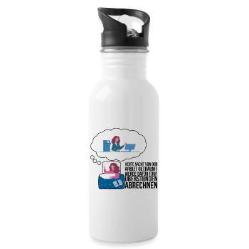 Kollege Büro Geschenk - Trinkflasche mit integriertem Trinkhalm - Weiß - Rechts