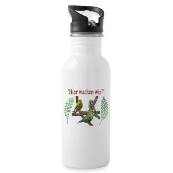 Wellensittiche - Trinkflasche mit integriertem Trinkhalm - Weiß - Rechts