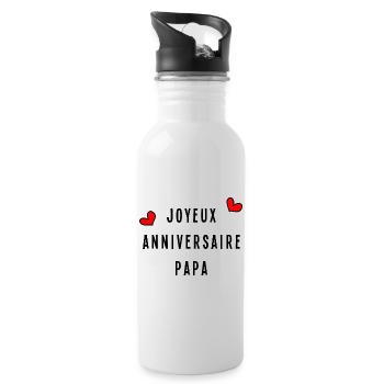JOYEUX ANNIVERSAIRE PAPA - Gourde avec paille intégrée - blanc - Droite
