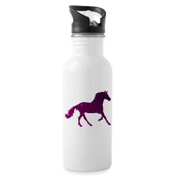 Sternenpferd - Süß Reiten Galaxy Pferd Geschenk - Trinkflasche mit integriertem Trinkhalm - Weiß - Rechts