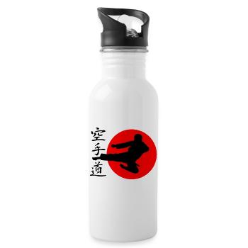 Karate Yokotobigeri - Trinkflasche mit integriertem Trinkhalm - Weiß - Rechts