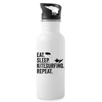 Kite surfing surfer kite gift - Water bottle with straw - white - Right