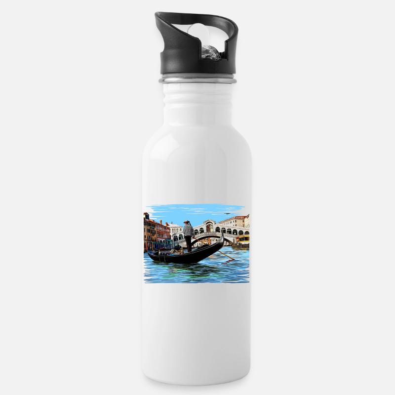 Venise - Gourde avec paille intégrée - blanc