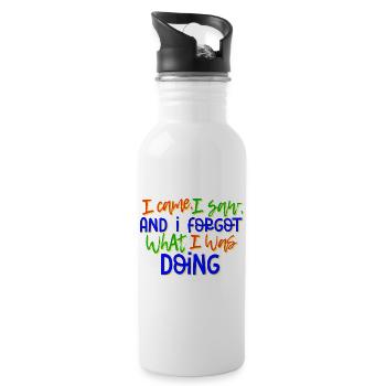 Humorous Statement Sayings - Water bottle with straw - white - Right