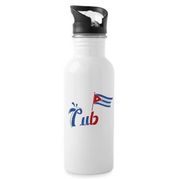 Patria y Vida Cuban Flag Cuban Pride Cuba - Trinkflasche mit integriertem Trinkhalm - Weiß - Rechts