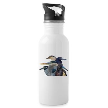 Reiher - Trinkflasche mit integriertem Trinkhalm - Weiß - Rechts