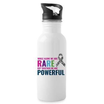 Rare Disease Awareness Day Zebra Ribbon Fighter - Water bottle with straw - white - Right