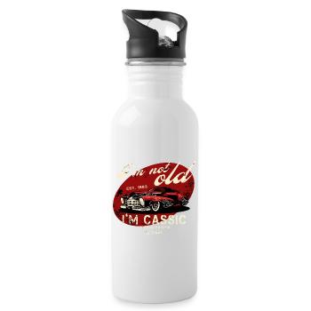 I'm not old, I'm classic. Special Edition 1983. - Trinkflasche mit integriertem Trinkhalm - Weiß - Rechts
