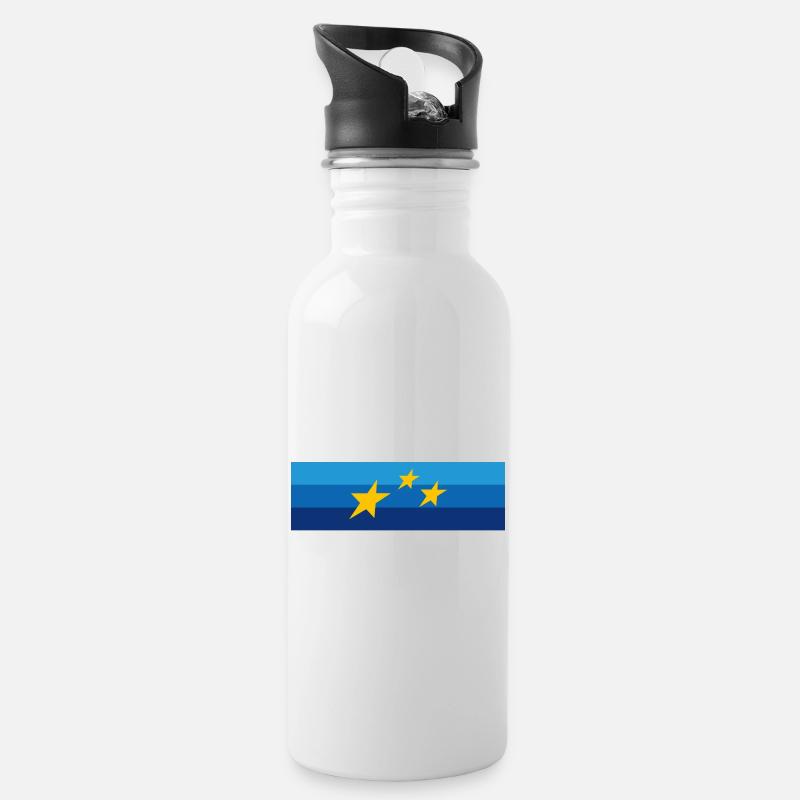 European Champ - Water bottle with straw - white