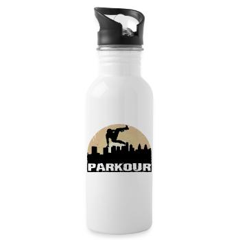 Parkour - Gourde avec paille intégrée - blanc - Droite