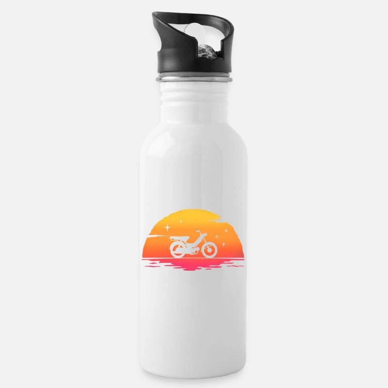 Sunrise Moped Moped - Trinkflasche mit integriertem Trinkhalm - Weiß