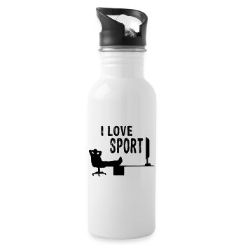 i love Sport | Vectorgraphic - Water bottle with straw - white - Right