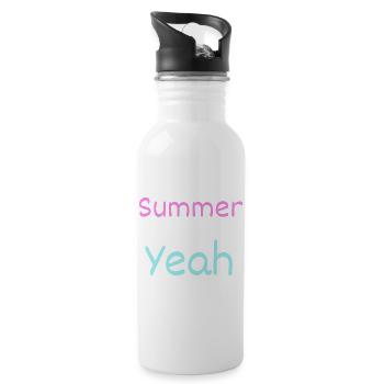 Sommer - Trinkflasche mit integriertem Trinkhalm - Weiß - Rechts