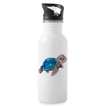 Tortue mignonne Atlantis - Gourde avec paille intégrée - blanc - Droite