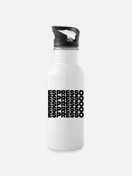 Espresso - Trinkflasche mit integriertem Trinkhalm - Weiß