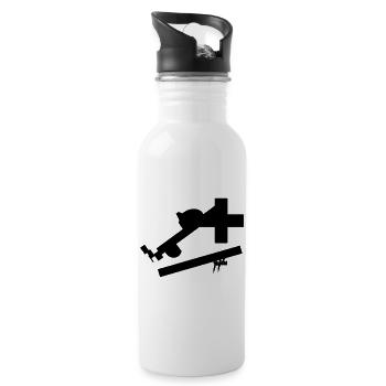 cross II - Trinkflasche mit integriertem Trinkhalm - Weiß - Rechts
