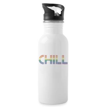 Chill - gay flag - lgbt chill - Water bottle with straw - white - Right