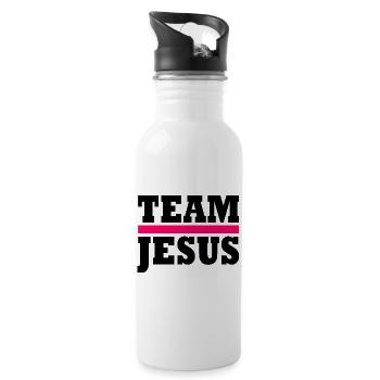 Team jesus - Water bottle with straw - white - Right