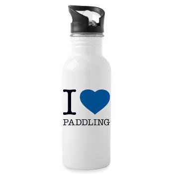 I LOVE PADDLING Kayak Paddle - Water bottle with straw - white - Right
