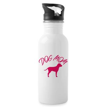 Dog Mom - Trinkflasche mit integriertem Trinkhalm - Weiß - Rechts