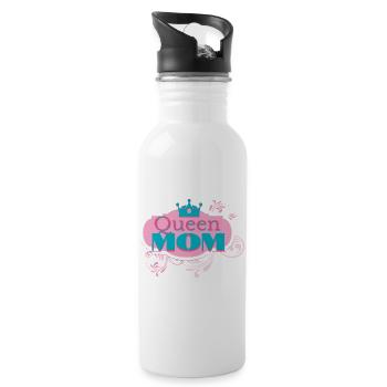 Queen Mom - Water bottle with straw - white - Right