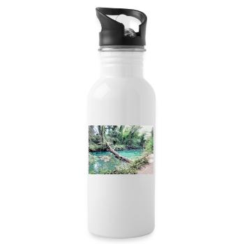 Drawing of Provence - Rivière de la Bresque - Water bottle with straw - white - Right