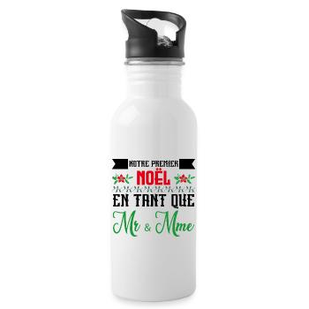Notre premier Noël en tant que Mr. et Mme - Gourde avec paille intégrée - blanc - Droite