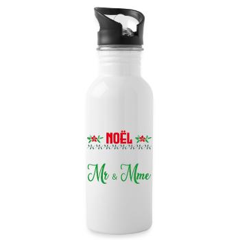 Notre premier Noël en tant que Mr. et Mme - Gourde avec paille intégrée - blanc - Droite