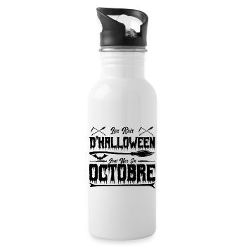 les roi d’Halloween sont nés en octobre0 - Gourde avec paille intégrée - blanc - Droite
