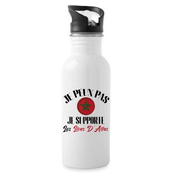 je peux pas , je supporte les lions. Maroc - Gourde avec paille intégrée - blanc - Droite