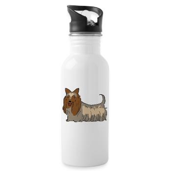 Terrier soyeux australien - Gourde avec paille intégrée - blanc - Droite