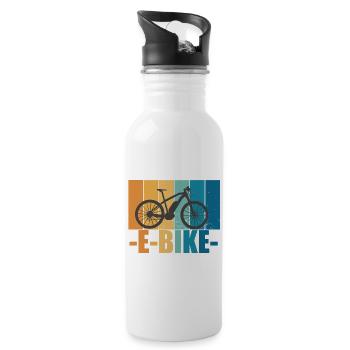E-Bike Bike Vintage E Bike Battery Gift - Water bottle with straw - white - Right