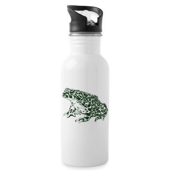 Crapaud Grenouille Graphique Amphibien Aquatique Grenouille Amoureux - Gourde avec paille intégrée - blanc - Droite