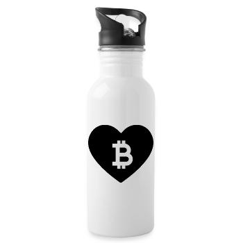 Bitcoin Trading Crypto Aktien - Trinkflasche mit integriertem Trinkhalm - Weiß - Rechts