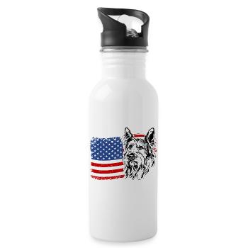 BERGER PICARD Amerika Fahne Sonnenbrille Wilsigns - Trinkflasche mit integriertem Trinkhalm - Weiß - Rechts
