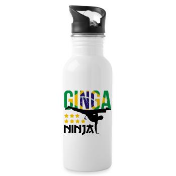 Dicton de danse afro-brésilienne pour la Capoeira - Gourde avec paille intégrée - blanc - Droite