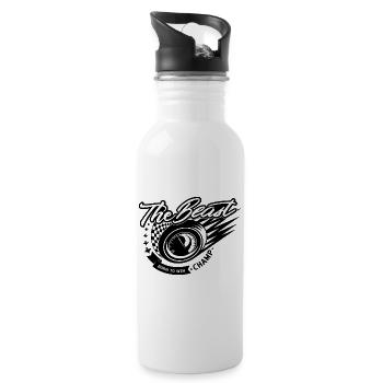 The Beast Wheel Rush Grafik - Trinkflasche mit integriertem Trinkhalm - Weiß - Rechts