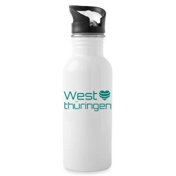 Westthüringen - Trinkflasche mit integriertem Trinkhalm - Weiß - Rechts