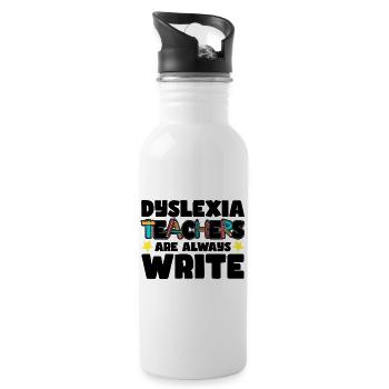 Legasthenie Lehrer - Trinkflasche mit integriertem Trinkhalm - Weiß - Rechts